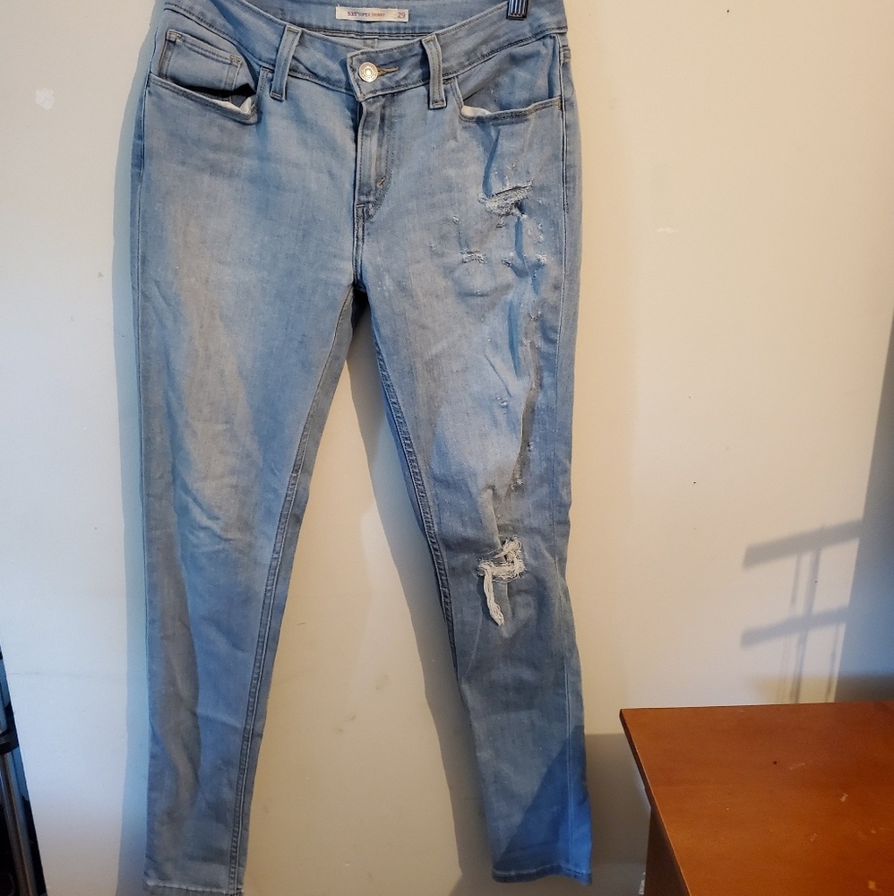 Levi's 535 Super Skinny Distressed Jeans Size 29